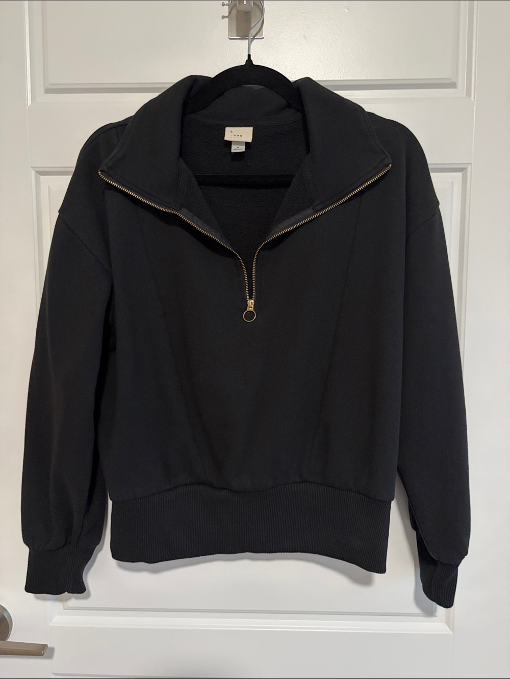 women’s black quarter zip sweatshirt